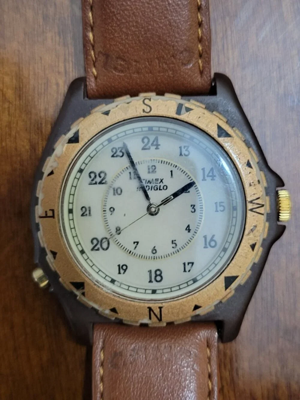 Vintage Timex Adventurer Brown Camel Cash Cigarettes Watch Indiglo Quartz Untest